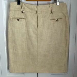 Club Monaco Cream Cotton Tweed‎ Skirt Size 8